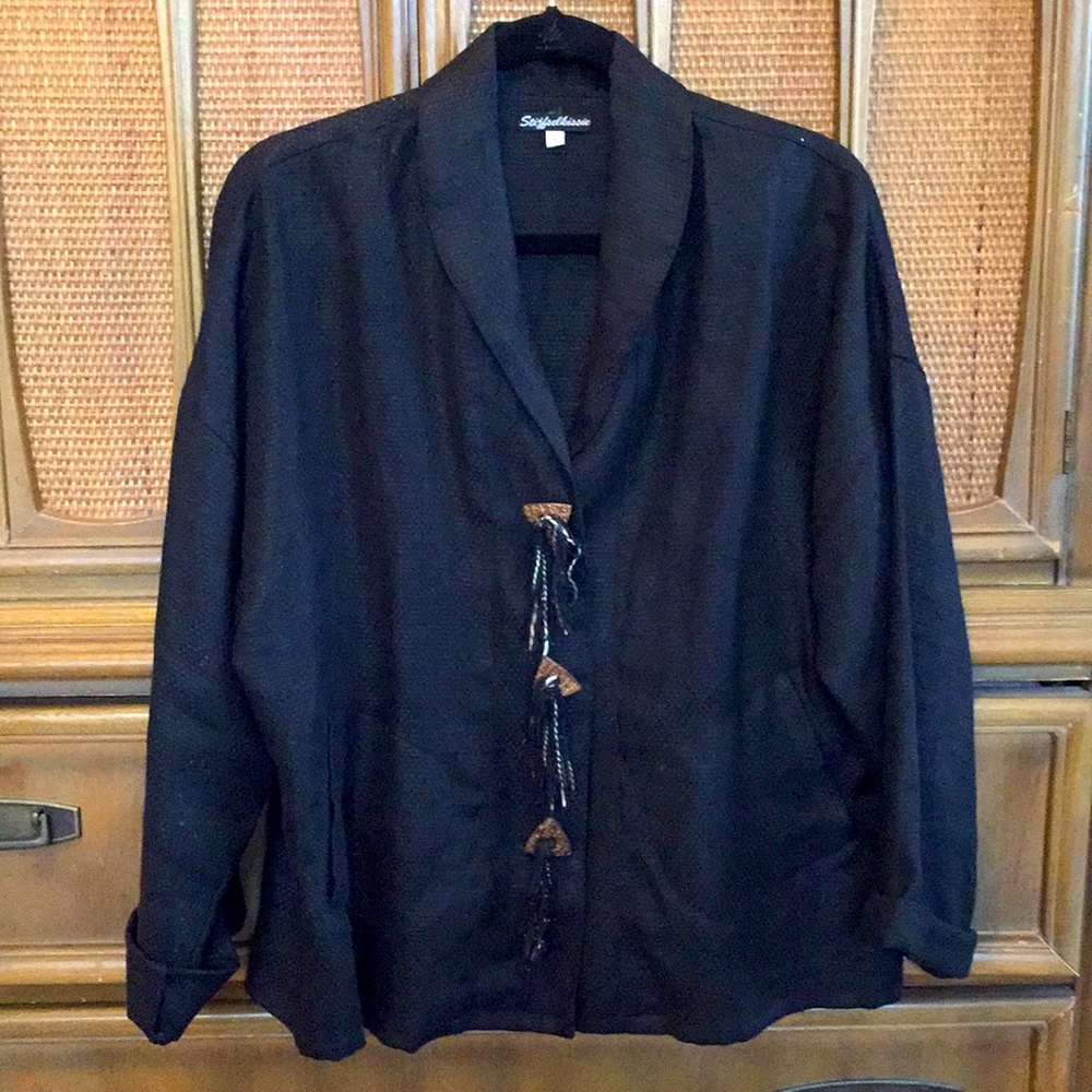 Black linen jacket size large